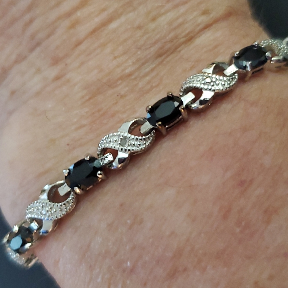 Tennis Bracelet Blue Sapphire & Diamond